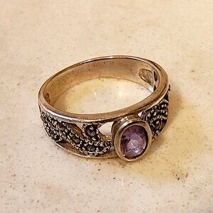 Silver Amethyst Ring Size 7